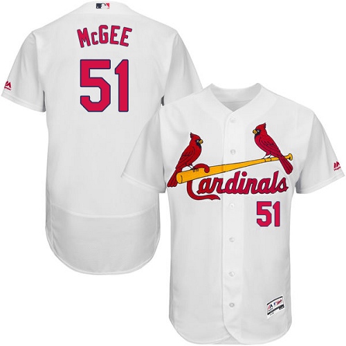 Cardinals #51 Willie McGee White Flexbase Authentic Collection Stitched MLB Jersey